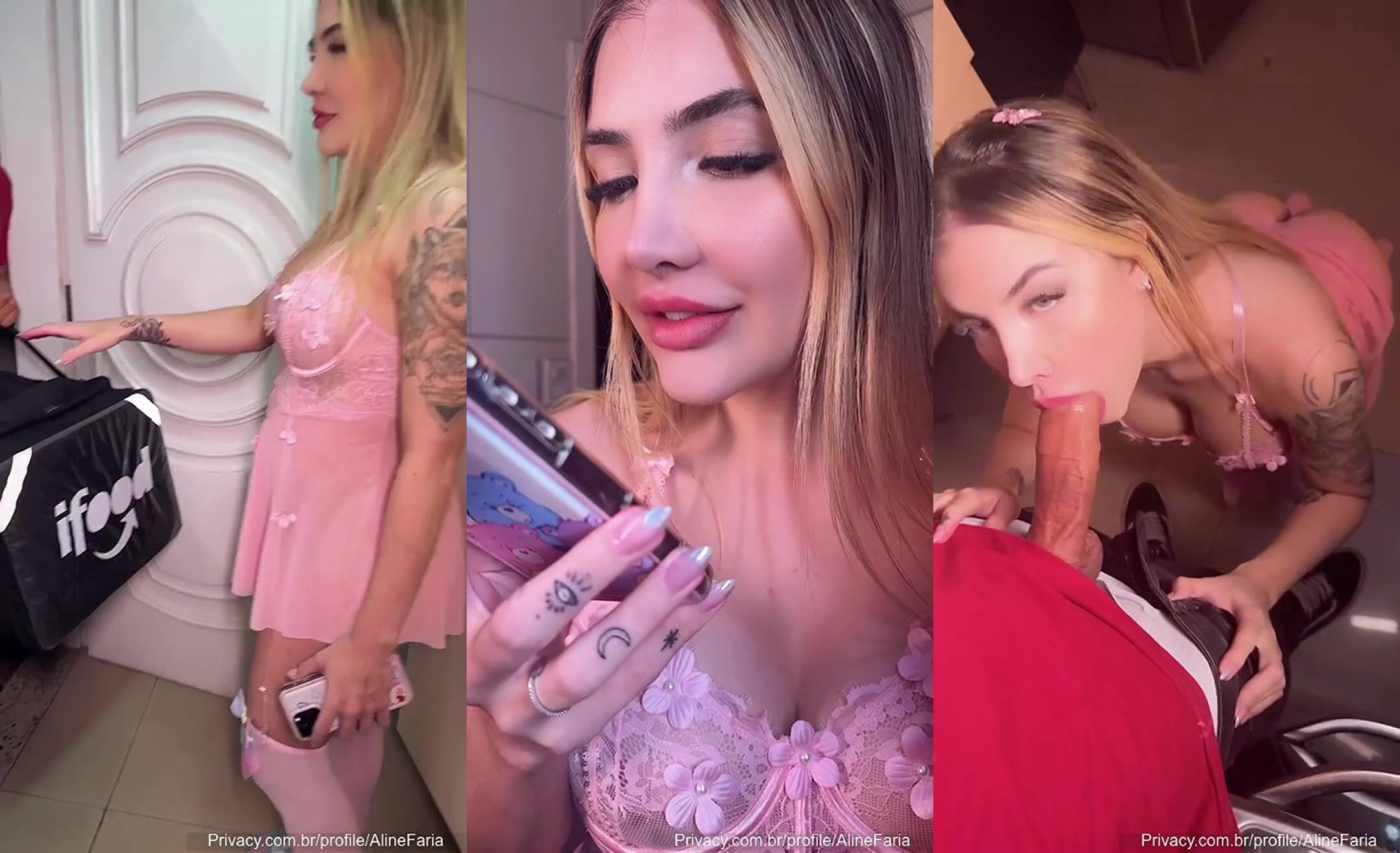 Motoboy do ifood transando com loira patricinha