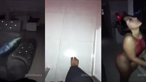 Rabuda fantasiada de diabinha quicando na vara