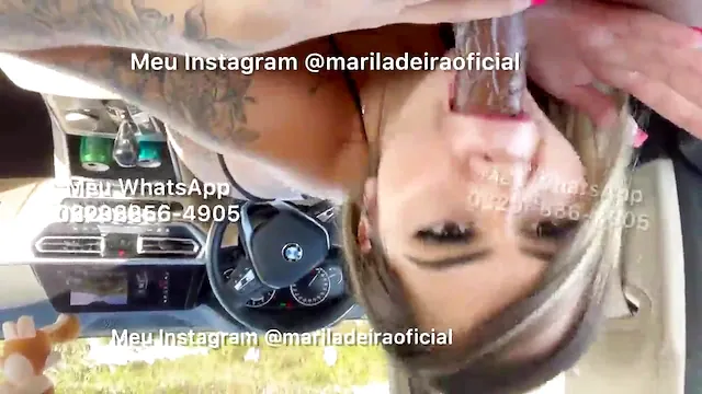 Safada Mari Ladeira chupando pau grande