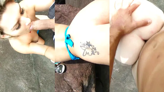 Coroa mamando e fudendo muito na praia