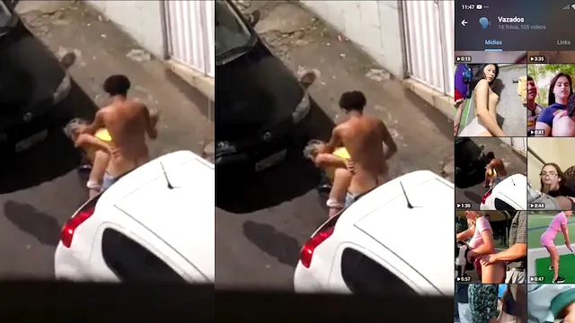 Vizinho grava casal fudendo no meio da rua
