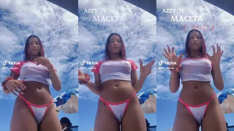 Young girl on tiktok with her pussy showing off