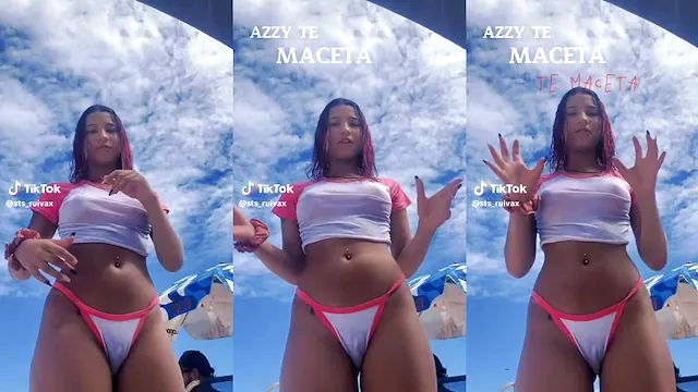 Young girl on tiktok with her pussy showing off