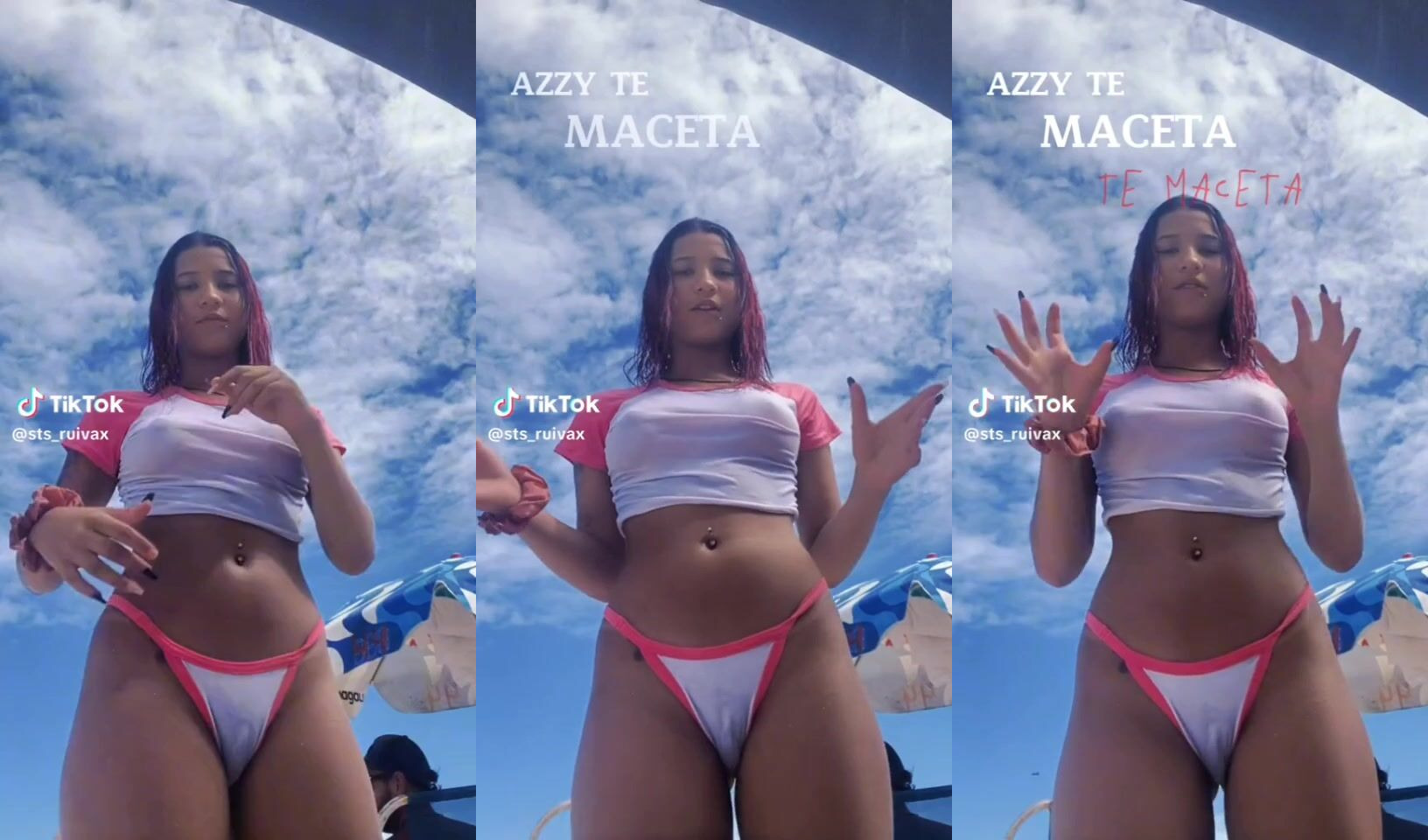 Young girl on tiktok with her pussy showing off