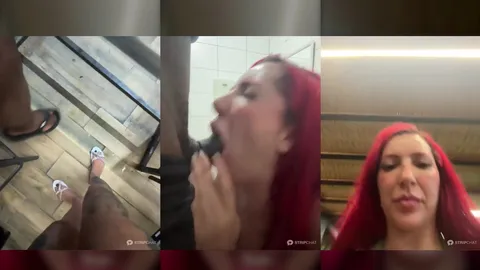 Ruiva safada na maior putaria com negão na live