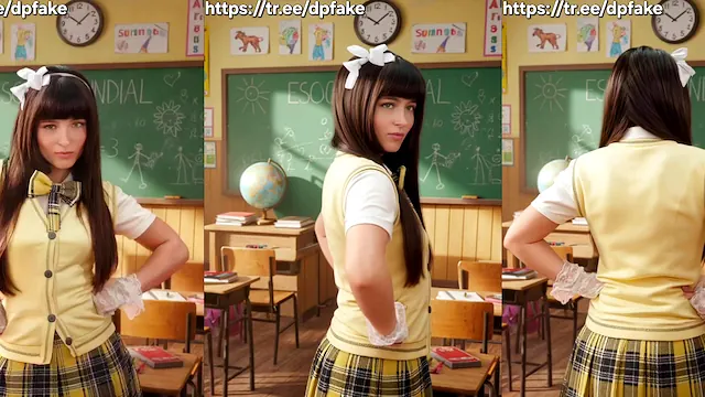 Larissa Manoela cosplay de carrossel sentando na rola