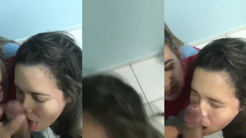 Boss Gets Double Blowjob from His Employees