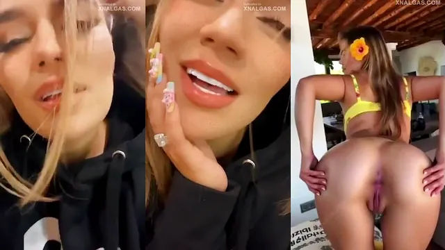 Latina de quatro mostrando buceta rosada sem calcinha