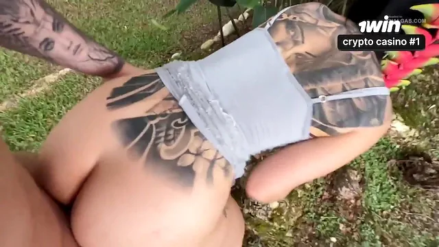 Naughty Dominican Slut Fucks Outdoors