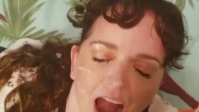 Busty MILF Takes Huge Facial Cumshot