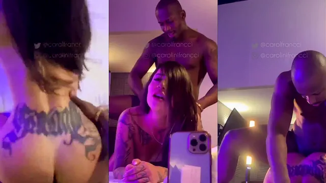 Morena rabuda tatuada de quatro com moreno dotado