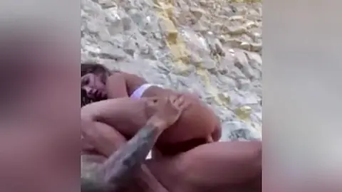 Petite Brazilian Teen Bounces on Cock at Beach