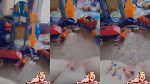 Horny Single Mom Masturbates Amid Son's Toys