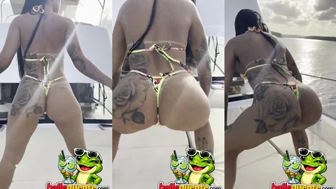 Busty Mc Mirella Badmi Twerks Her Big Ass in Thong Bikini