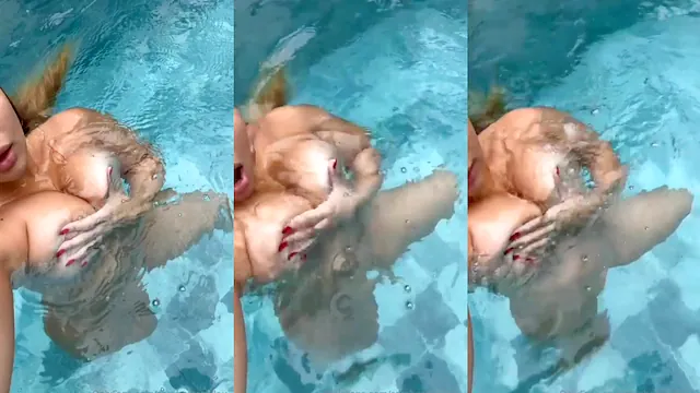 SARAH ESTANISLAU NUA NA PISCINA