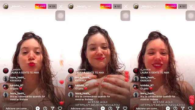 Novinha safada fez live no instagram mostrando os peitos