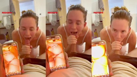 Busty Wife Loves Deepthroating Her Hubby