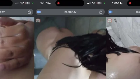 Slutty Cam Girl Flashes on Omegle in the Bathroom