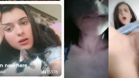 Famous Buzzcast Brunette Shows Pink Pussy in Close Up