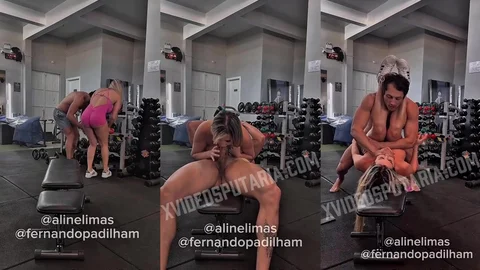 Aline Gets Pounded by Personal Trainer at the Gym