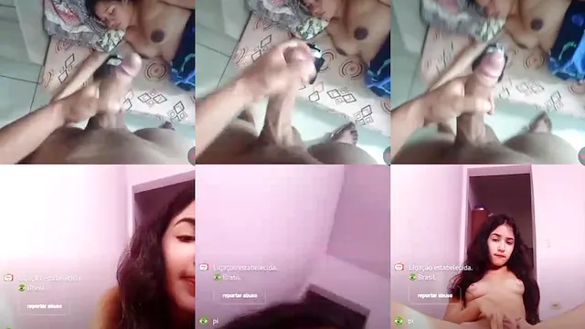 GOZOU NA ESPOSA ASSISTINDO A NOVINHA PELADA NA LIVE