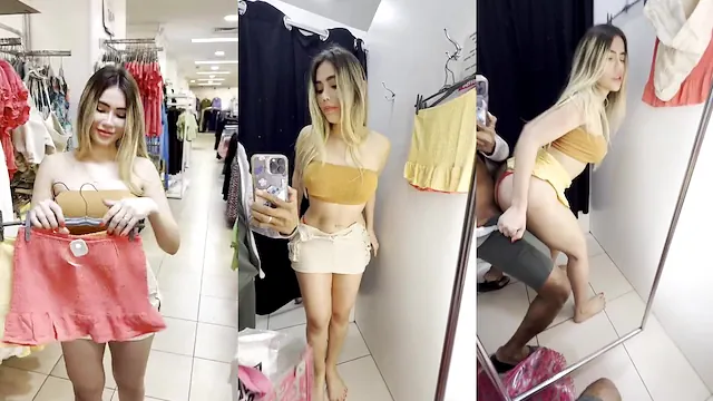 Loira safada transa com amigo gay no provador