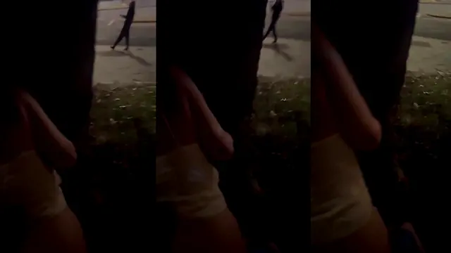 Uma rapidinha na rua atrás da árvore
