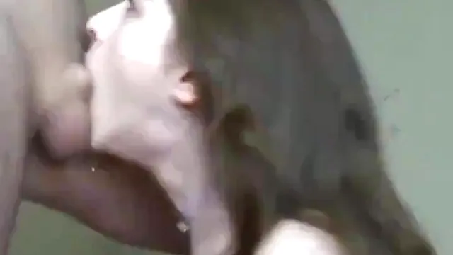 Greedy little white sister sucking her gifted brother