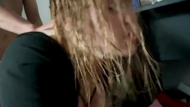 Busty chubby girl getting pounded on all fours by two friends