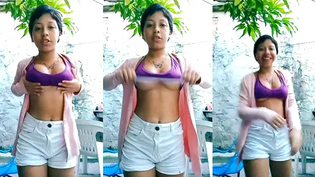 Lésbica novinha exibindo seus peitinhos durinhos