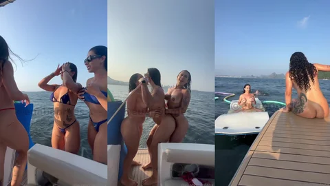 Gostosas na festa na lancha
