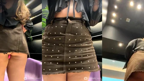 Slutty Blonde Flashes In Public At The Mall