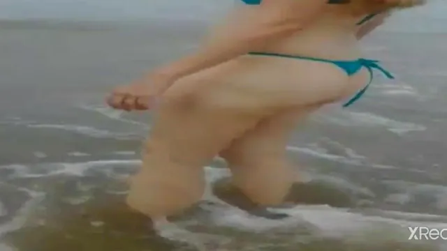 minha esposa na praia