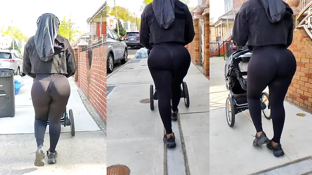 Curvy Jamaican Ebony Pushes Stroller While Getting Fucked
