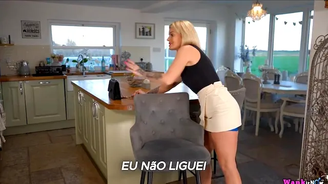 Slutty Blonde Touches Herself While Talking Dirty
