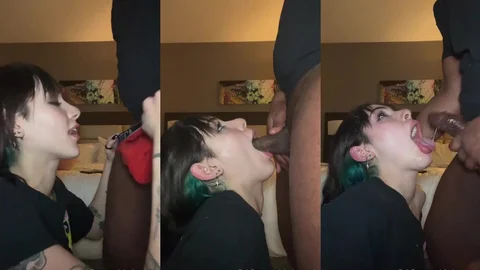 Slutty Brunette Deepthroats BBC Until Swallowing Every Drop