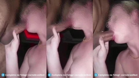 Naughty Wife Gives Blowjob Lesson to Her Lover