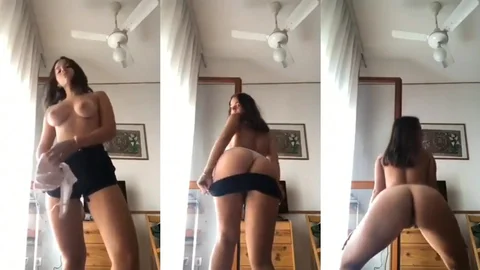 Novinha peituda tirando a roupa, gostosa demais
