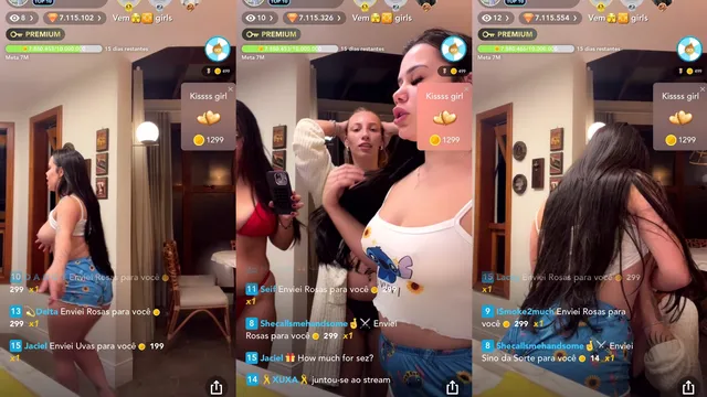 Putaria na live com as amigas