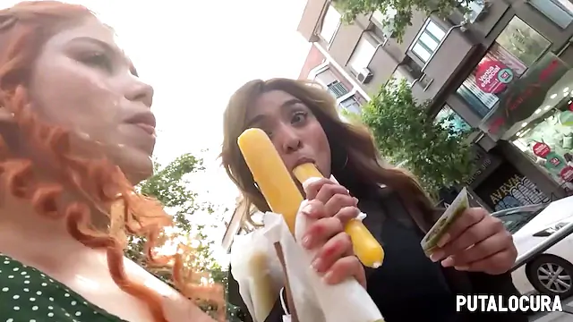 Marina's CumWalk through Madrid