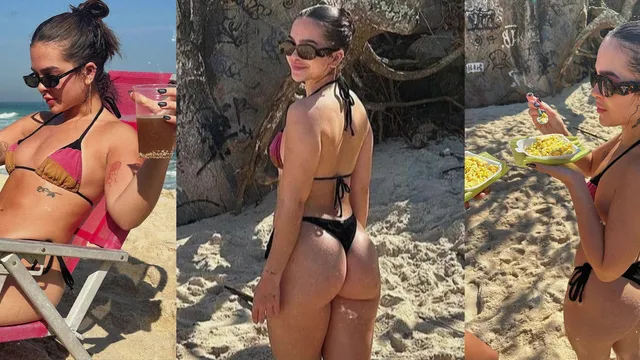 MEL MAIA COM O BIQUINE SOCADO NO RABO SE EXIBINDO PROS MACHO LOUCA PRA LEVAR PAU NO CU