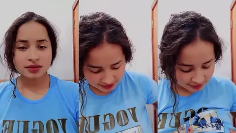 Ninfeta louca pra fuder se gravando mostrando os peitinhos 2