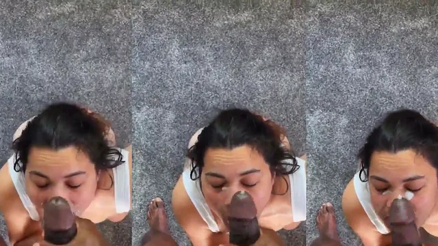 Casada gordinha levando banho de porra do negão