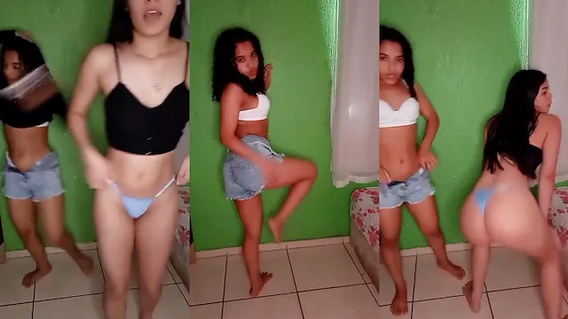 Amigas putinhas safadas rebolando gostoso na live caseira