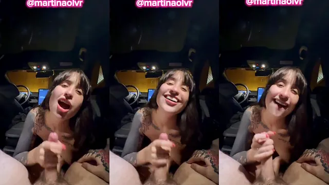 gostosinha famosa Martina Oliver mamando dentro do carro