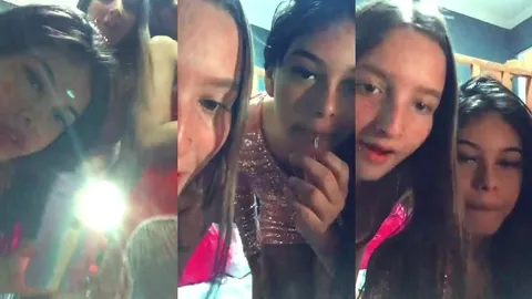Novinhas em live se exibindo depois da festa