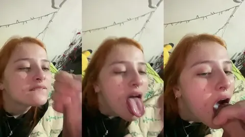 Ruiva gulosa adora beber leitinho quente