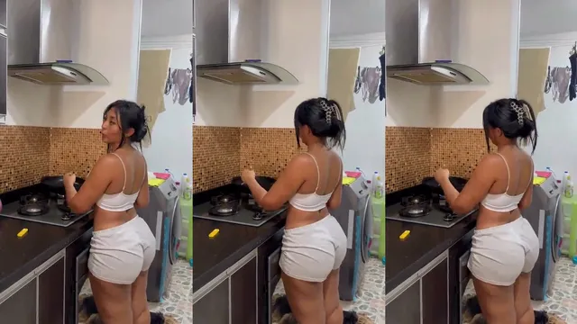 Busty MILF in Pajamas Shows Off Big Ass