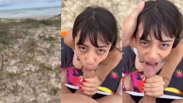 Vazou putona mamando na praia