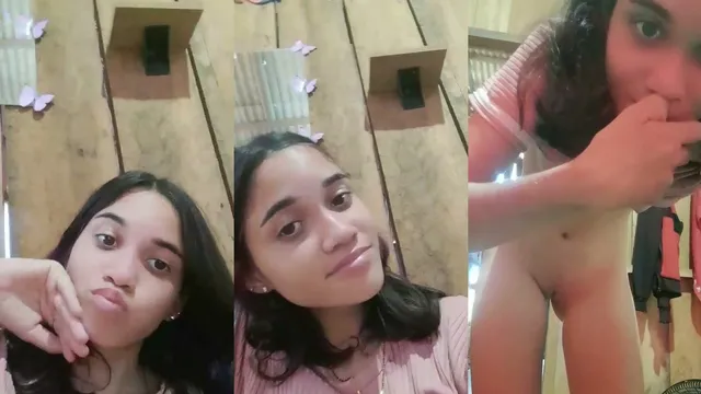 Ninfetinha gostosa tirando a roupa na live